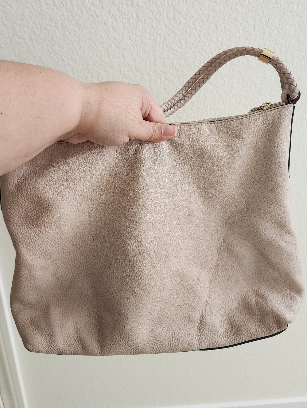 Michael Kors Pebbled Leather Shoulder Bag in Blush Pink - Picture 5 of 16